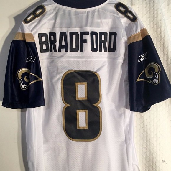 Reebok LOS ANGELES RAMS SAM BRADFORD Premier Men's JERSEY Sz M,L,2XL New w tags - Picture 2 of 4